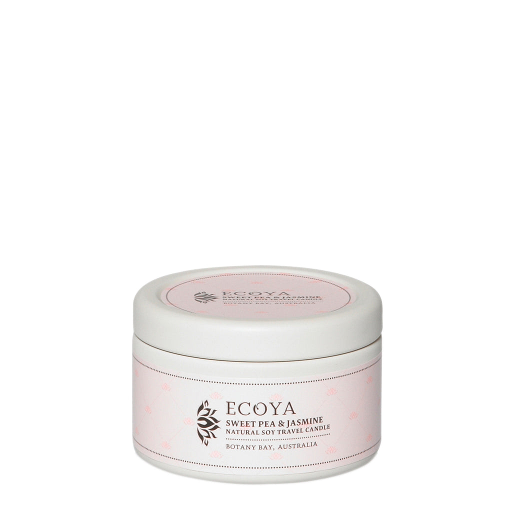 Ecoya: Sweet Pea and Jasmine Natural Soy Travel Candle - Luxe Gifts™
