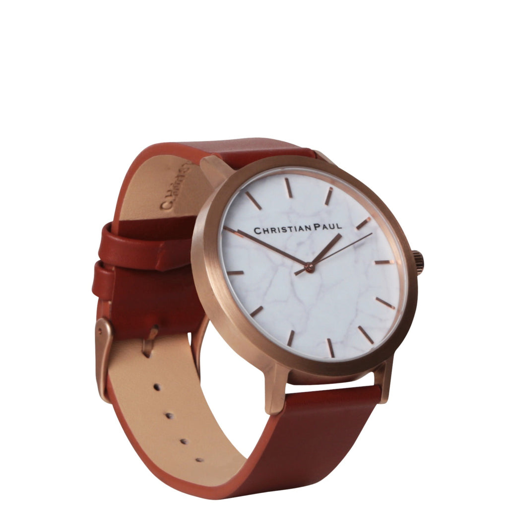Christian Paul: Rose Gold & Walnut Marble Watch - Luxe Gifts™
 - 2