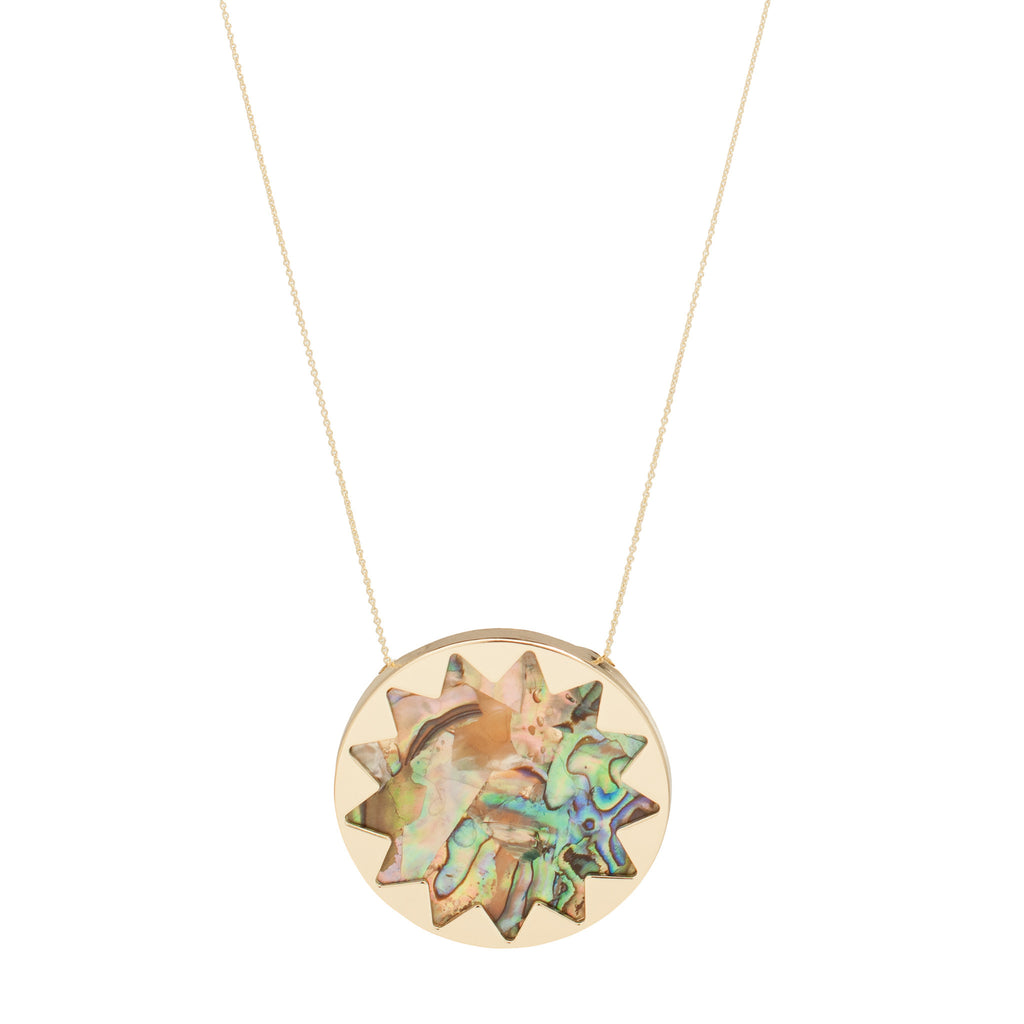 House of Harlow 1960: Sunburst Pendant Necklace Abalone Shell - Luxe Gifts™
