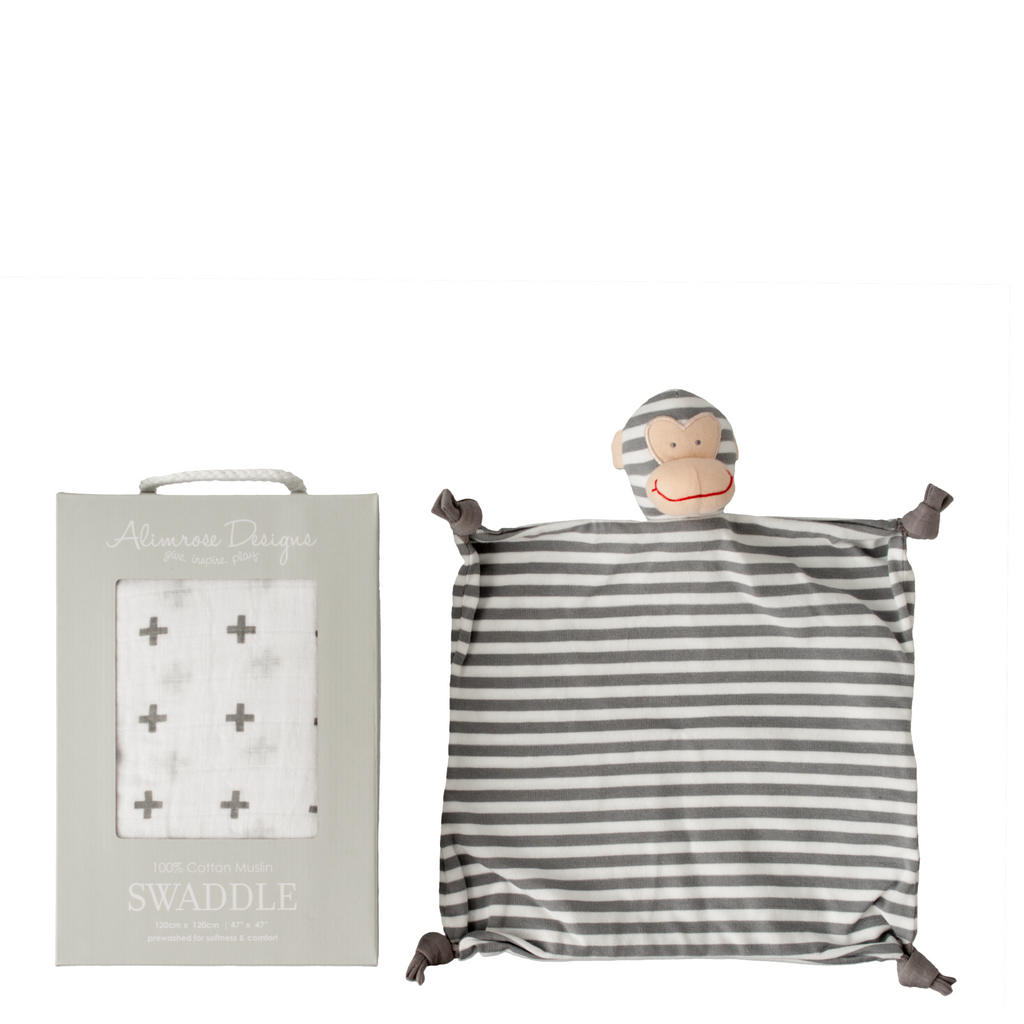 Cosy Baby Gift Box - Luxe Gifts™ - Alimrose - Swaddle - Comforter - Monkey