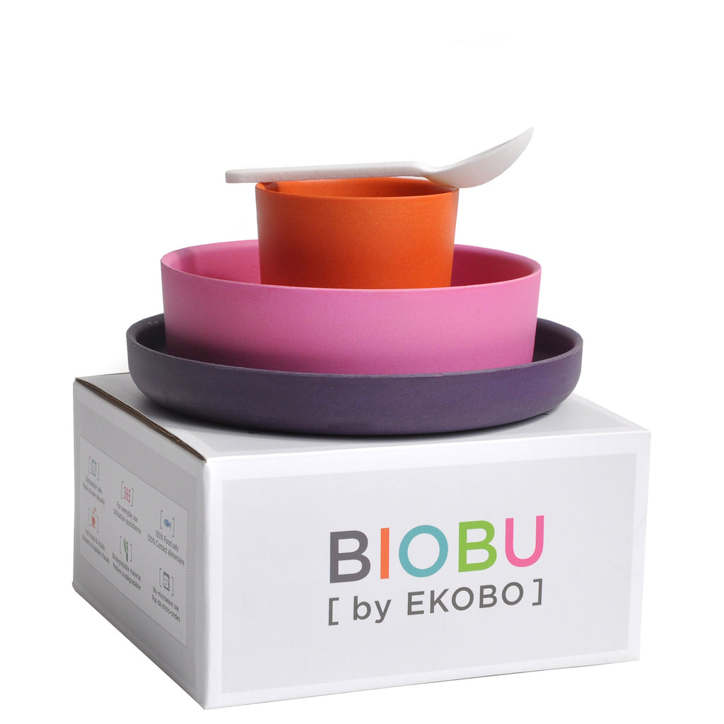 Biobu Bamboo Dinner Set Pink - Luxe Gifts™
 - 1
