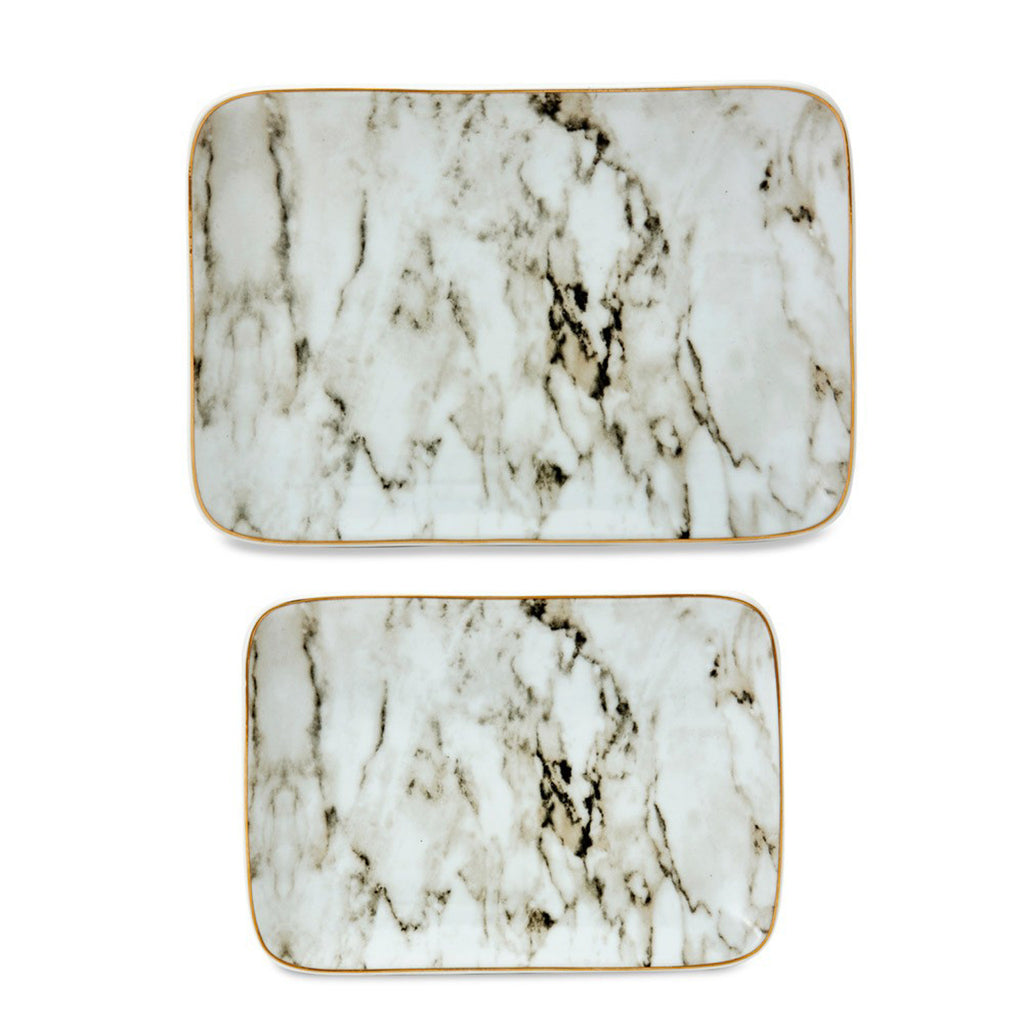 White and Grey Marble Plates - Luxe Gifts™
